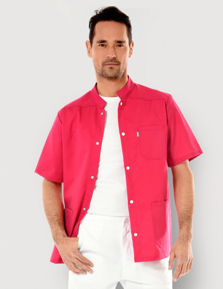 Blouse médicale mixte Claude couleur Framboise Made in France by Belissa