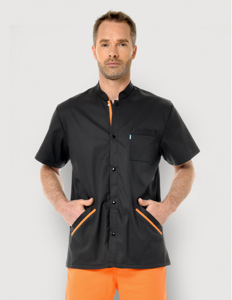 Blouse médicale homme Charly Ardoise-Bleu Océan  Made in France by Belissa 2