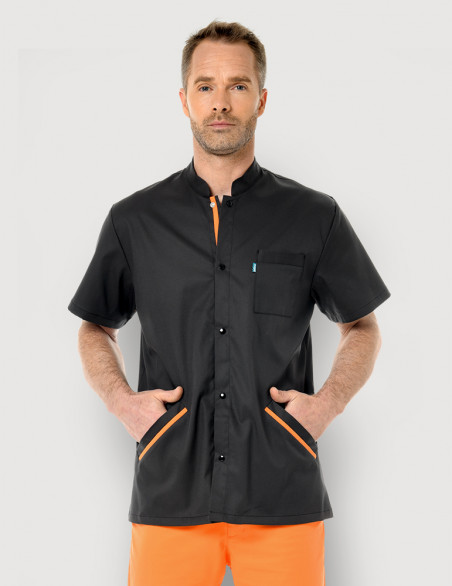 Blouse médicale homme Charly Ardoise-Abricot Made in France by Belissa