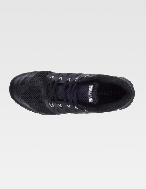 Sneaker médicale noire, vue pied gauche de profil, intérieur 2
