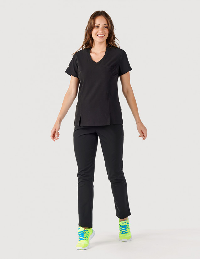 Tenue médicale femme couleur noir - Medical Sportswear marque Fit for Work by Belissa Tenue médicale femme couleur noir - Medical Sportswear marque Fit for Work by Belissa
