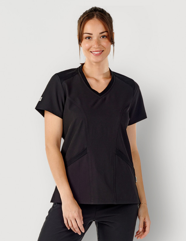 Tunique médicale couleur noir - Marque Fit for iWork by Belissa - Medical sportswear