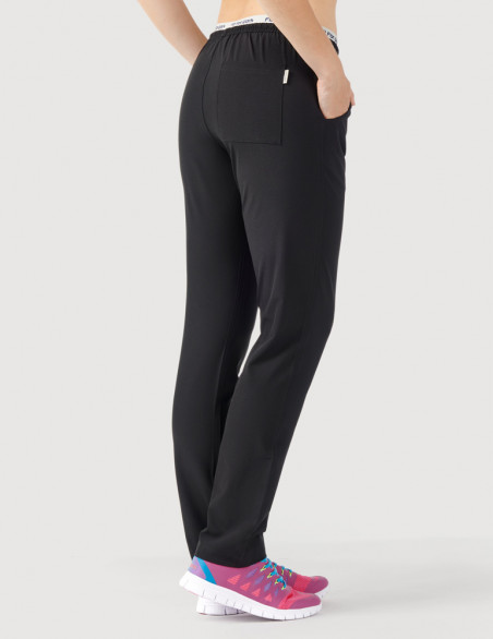 Pantalon médical femme - couleur noir - vue de dos - Marque Fit for Work by Belissa - Collection Medical sportswear