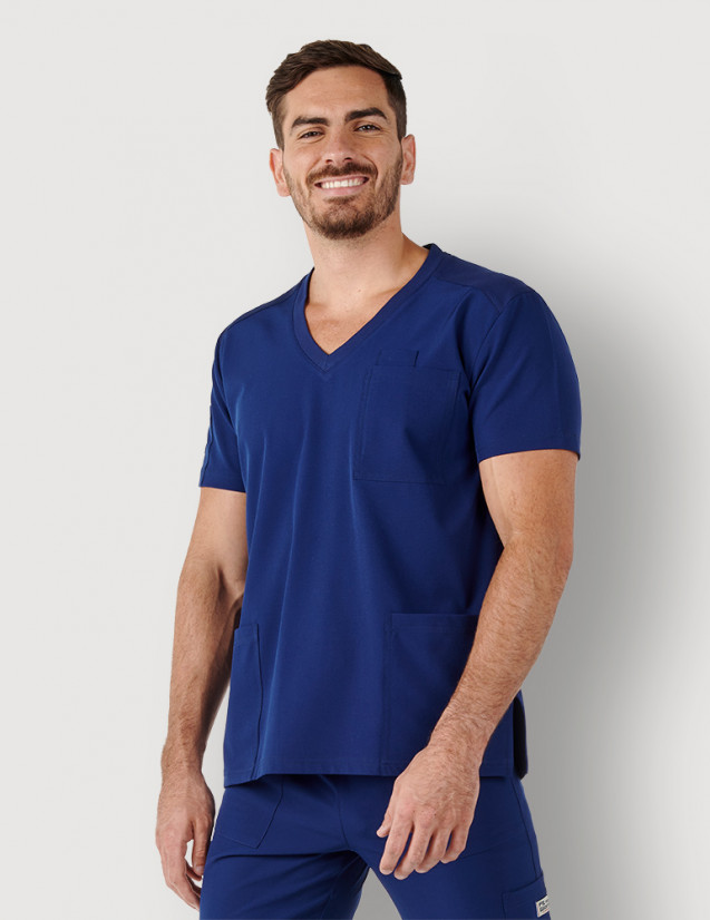 Tunique médicale homme - couleur marine - col en V - Marque Fit for Work by Belissa - Medical sportswear