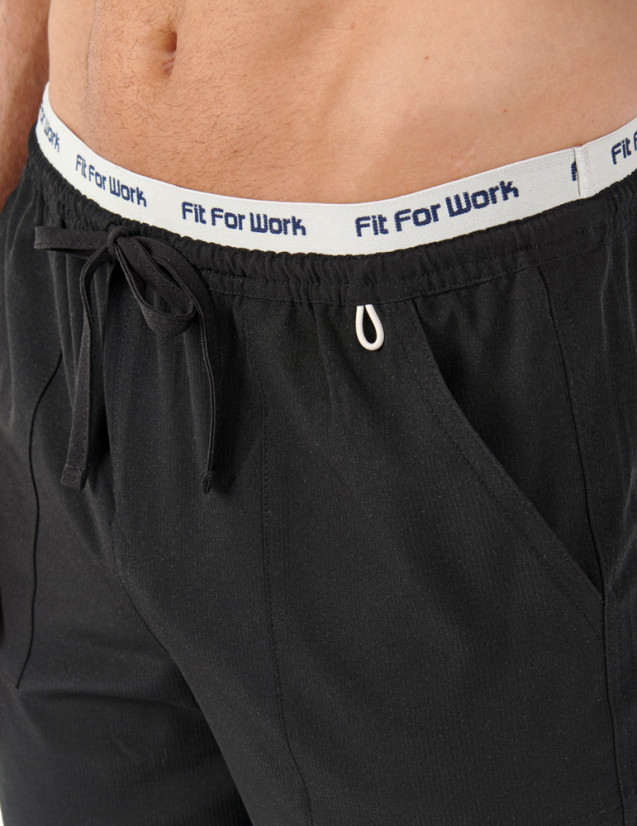 Détail pantalon médical noir poche et taille - Marque Fit for Work by Belissa - Medical sportswear