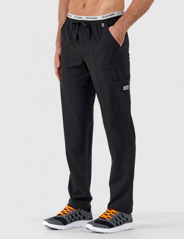 Pantalon médical noir - Vue de face - Marque Fit for Work by Belissa - Medical sportswear