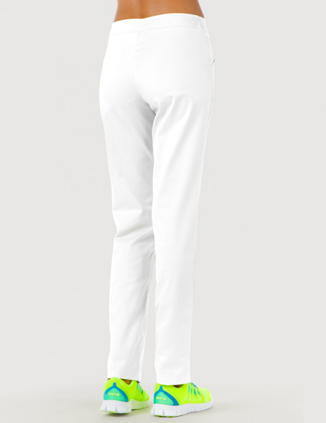 Pantalon médical femme Axel by Belissa, couleur blanc vue de dos