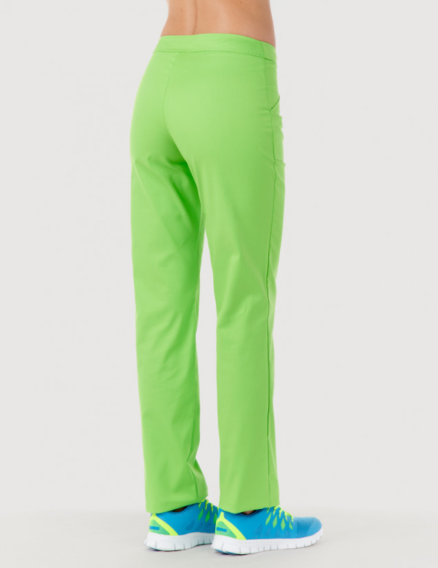 Pantalon médical femme Luna by Belissa, couleur vert pomme, vue de dos