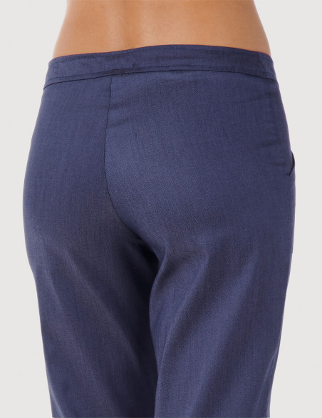Détail taille, pantalon médical femme en jeans, Luna by Belissa