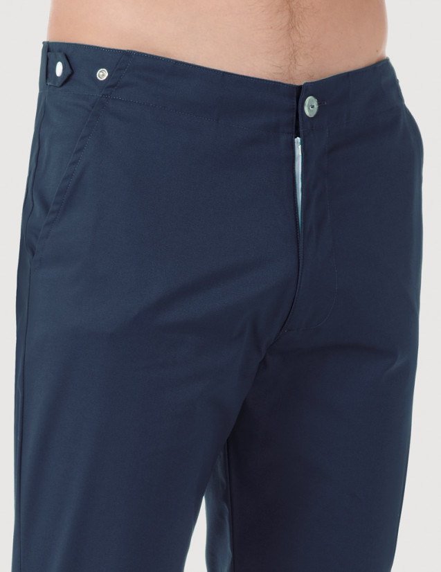 Pantalon médical homme en jeans CHINO, vue détail taille - Marque Belissa