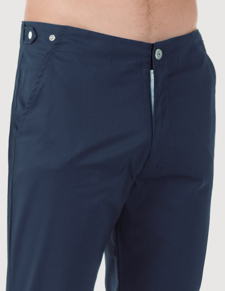 Pantalon médical homme en jeans CHINO, vue détail taille - Marque Belissa