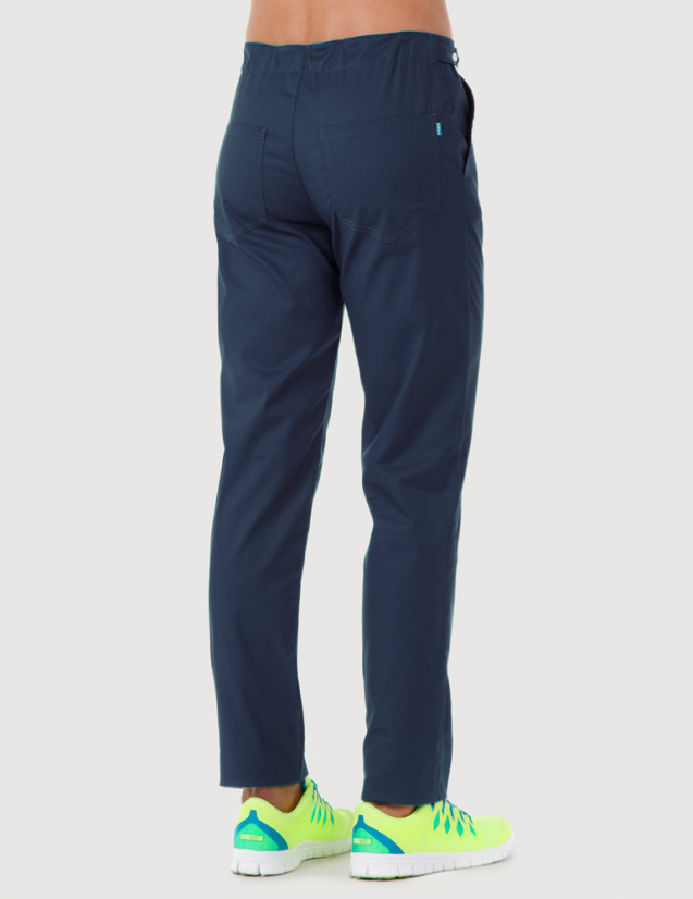 Pantalon médical homme jeans CHINO, vue de dos - Marque Belissa