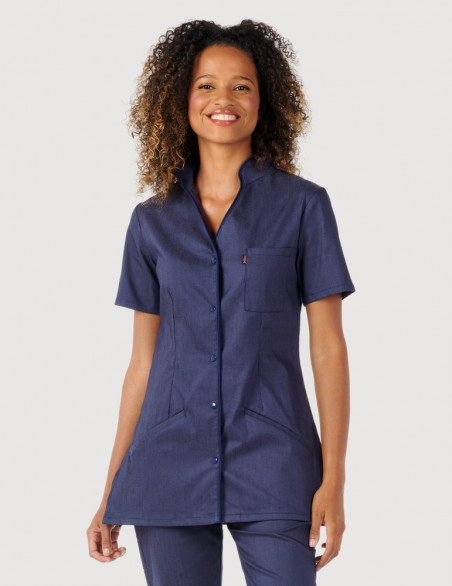 Blouse médicale femme Matilda jeans stretch uni by Belissa