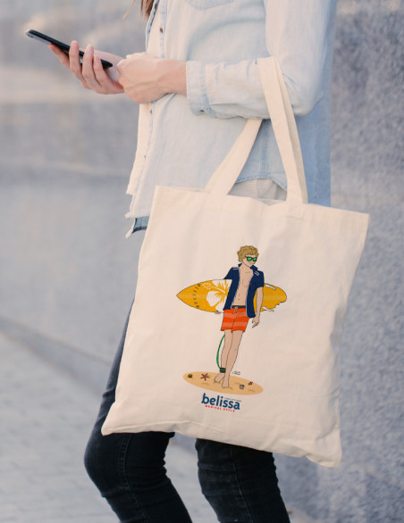 Tote bag Belissa Cool Surfer porté au bras
