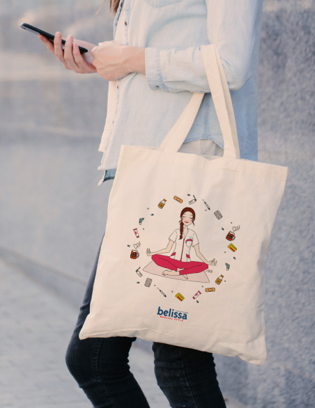 Tote bag Belissa Zen Pharma porté aux bras