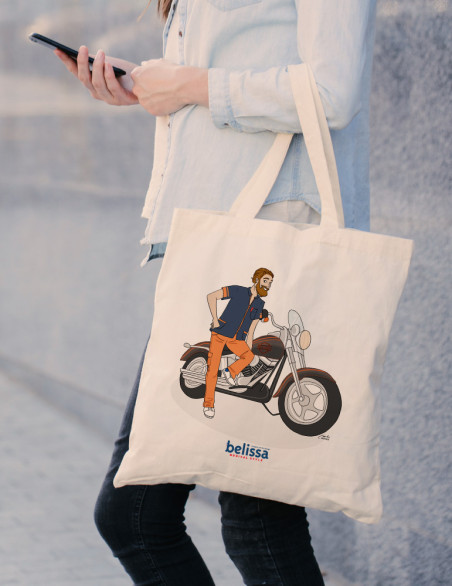 Tote bag Belissa hipster biker porté au bras