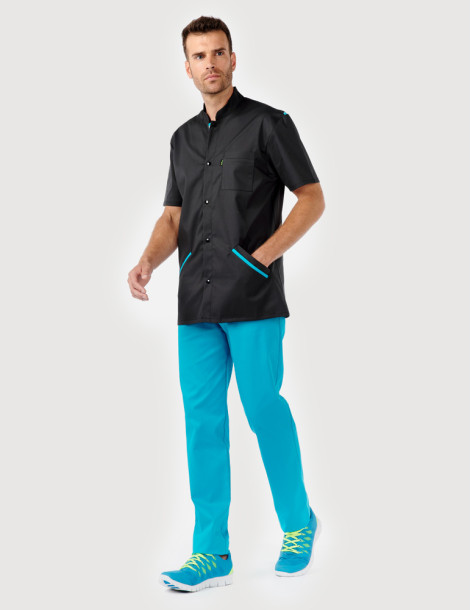 Blouse médicale homme Charly Ardoise-Bleu Océan  Made in France by Belissa 2