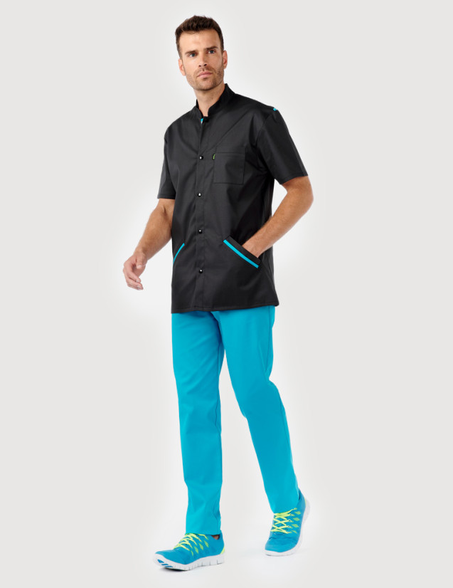 Blouse médicale homme Charly - Couleur Ardoise-Bleu Océan - Marque Belissa