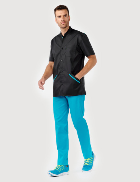 Blouse médicale homme Charly - Couleur Ardoise-Bleu Océan - Marque Belissa