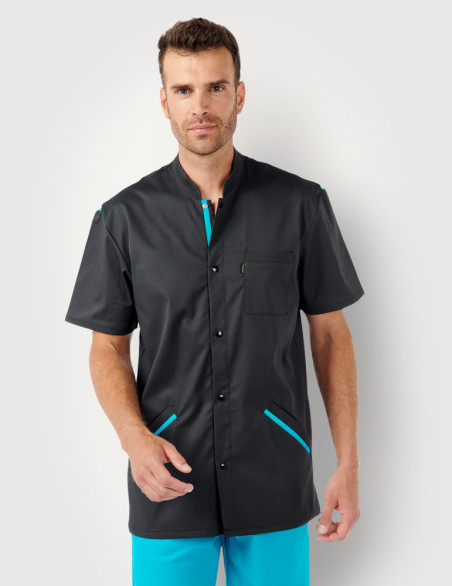 Blouse médicale homme Charly Ardoise-Bleu Océan  Made in France by Belissa