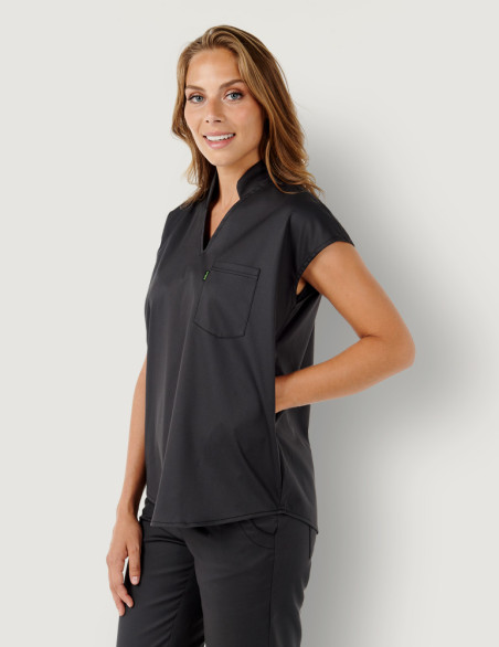 Tunique médicale femme Iris couleur ardoise Made in France by Belissa - vue portée