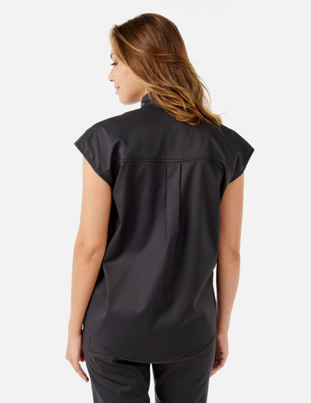 Tunique médicale femme Iris couleur ardoise Made in France by Belissa - vue portée de dos