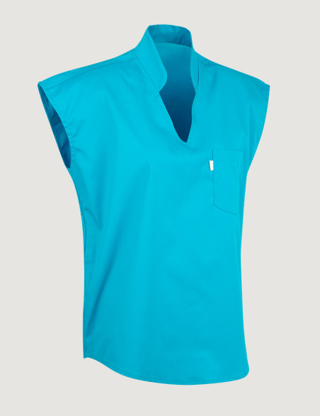 tunique médicale femme Iris - marque belissa - couleur bleu océan - vue ghost