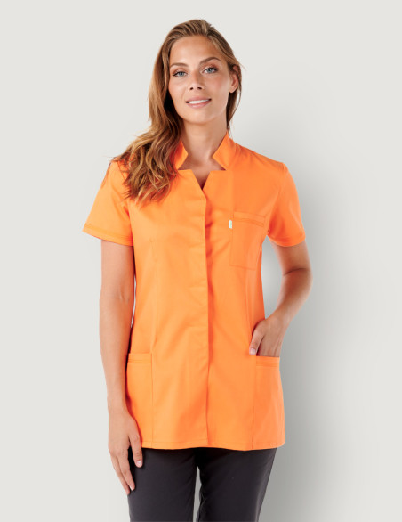 Blouse médicale Starla couleur abricot pour femme - Made in France by Belissa - vue de face