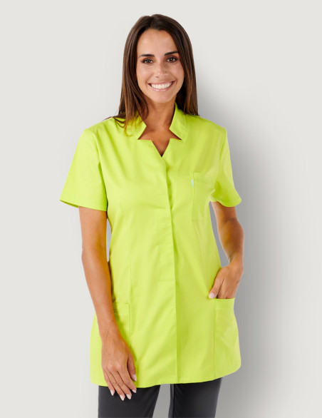 Blouse médicale Starla couleur anis pour femme - Made in France by Belissa - vue de face