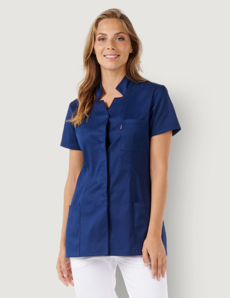 Blouse médicale Starla couleur marine pour femme - Made in France by Belissa - vue de face