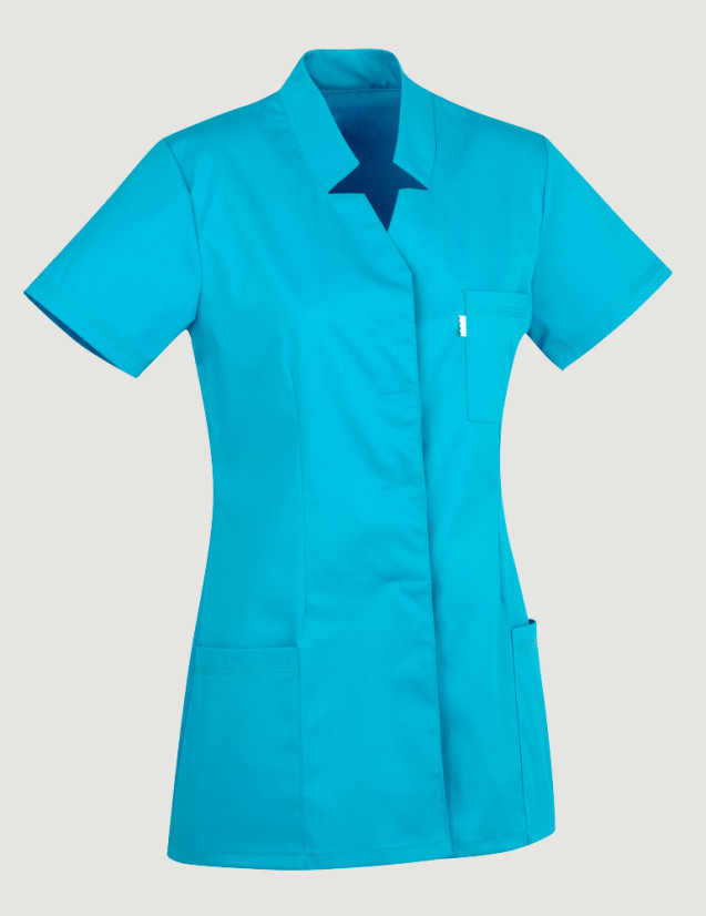 Blouse médicale femme Starla couleur océan - Vue ghost