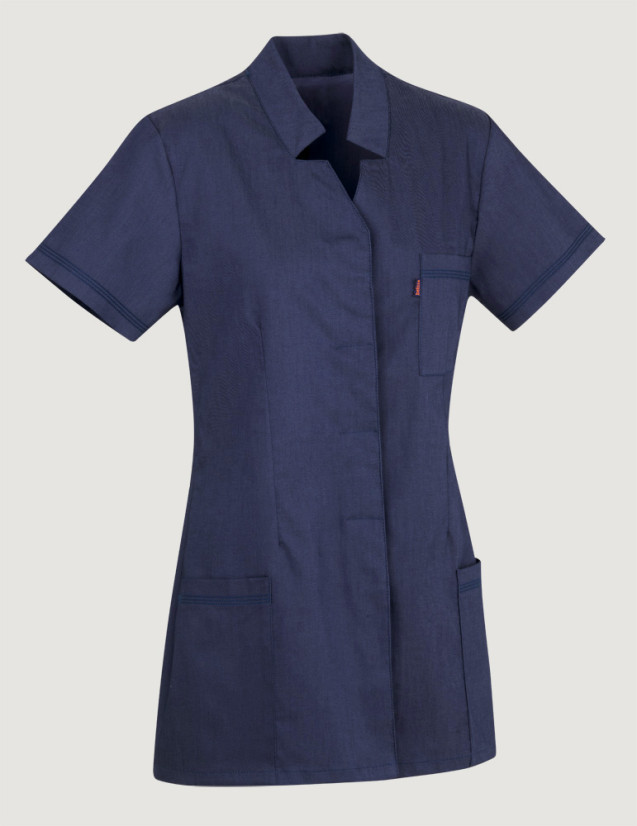 Blouse médicale Starla cjeans pour femme - Made in France by Belissa - vue host Blouse médicale Starla cjeans pour femme - Made in France by Belissa - vue host