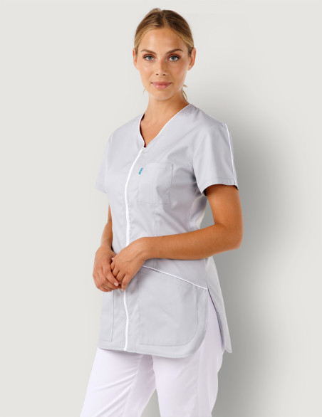 Blouse medicale femme Vic Gris-Blanc by Belissa