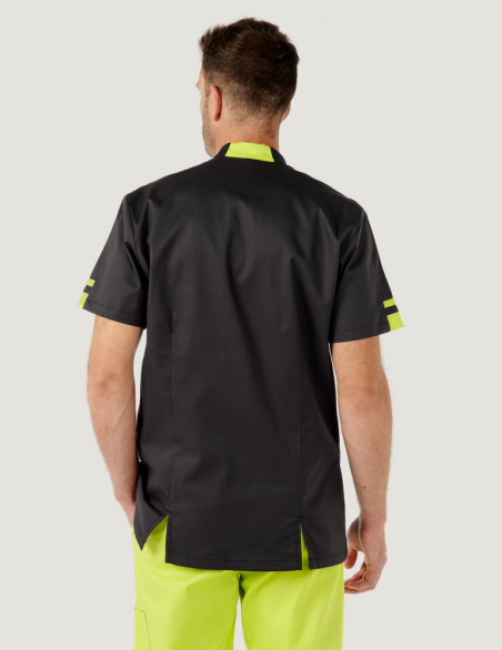 Blouse médicale homme Marley ardoise-anis by Belissa - Vue de dos