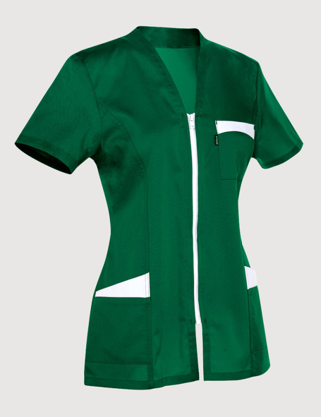Blouse médicale femme Louise vert sapin-blanc Blouse médicale femme Louise vert sapin-blanc