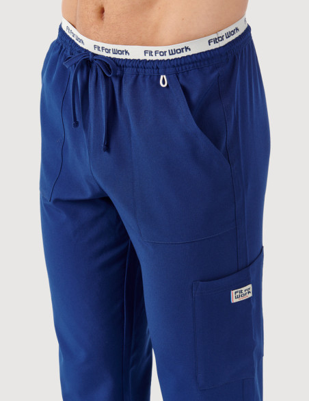 Pantalon médical homme Harry marine - vue de détail taille - Marque Fit for Work by Belissa - Collection Medical sportswear