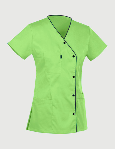 Blouse Anna asymétrique couleur Pomme-Ardoise - Vue ghost - Marque Belissa