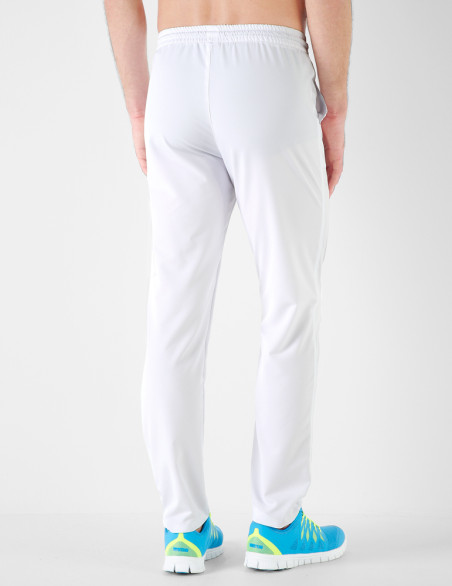 Léo pantalon homme taille élastique, couleur blanc - Marque Belissa - Porté vue de dos