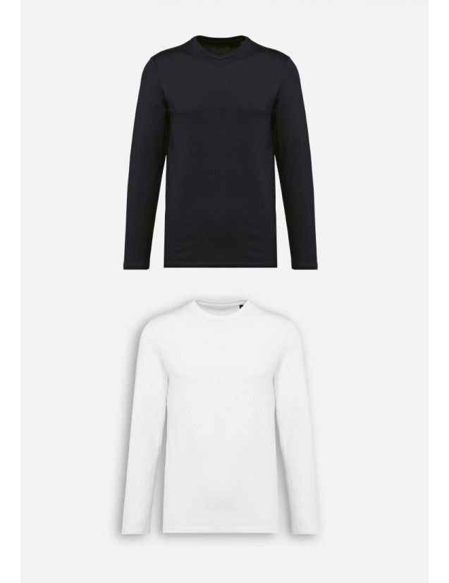 Vue ghost t-shirt manches longues unisexe - Col rond - Couleur blanc ou noir