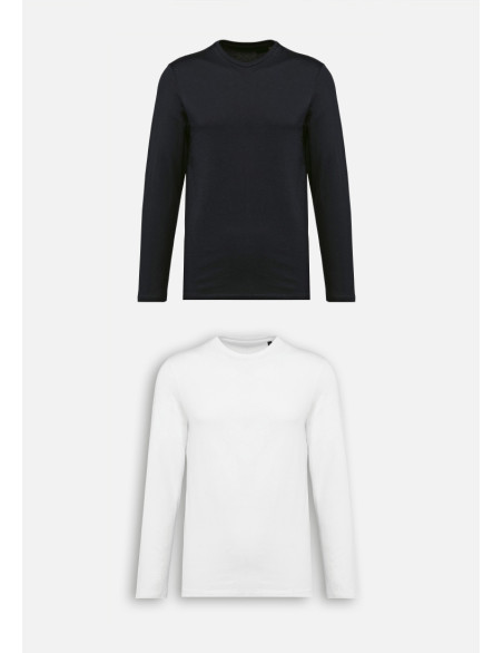 Vue ghost t-shirt manches longues unisexe - Col rond - Couleur blanc ou noir