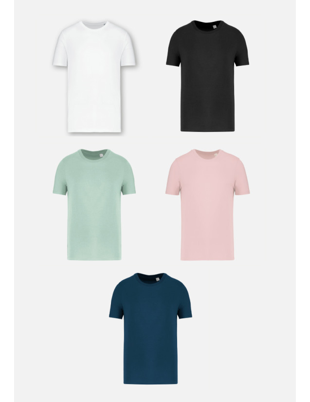 Vue ghost t-shirt manches courtes unisexe - Col rond - Couleur blanc, noir, navy, rose pâle, sauge Vue ghost t-shirt manches courtes unisexe - Col rond - Couleur blanc, noir, navy, rose pâle, sauge