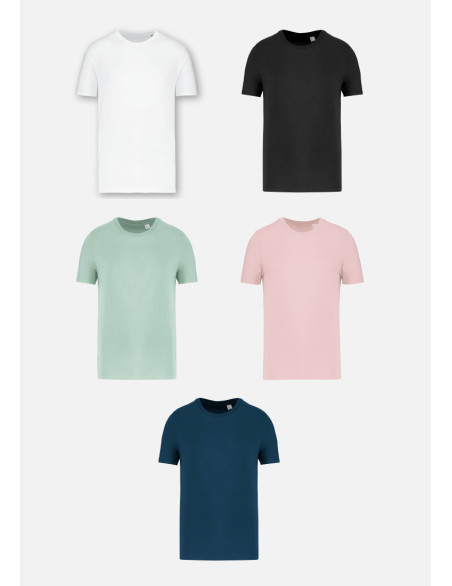 Vue ghost t-shirt manches courtes unisexe - Col rond - Couleur blanc, noir, navy, rose pâle, sauge