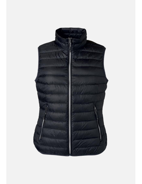 Gilet matelassé sans manche, bodywarmer pour femme couleur Noir, vue de face ghost