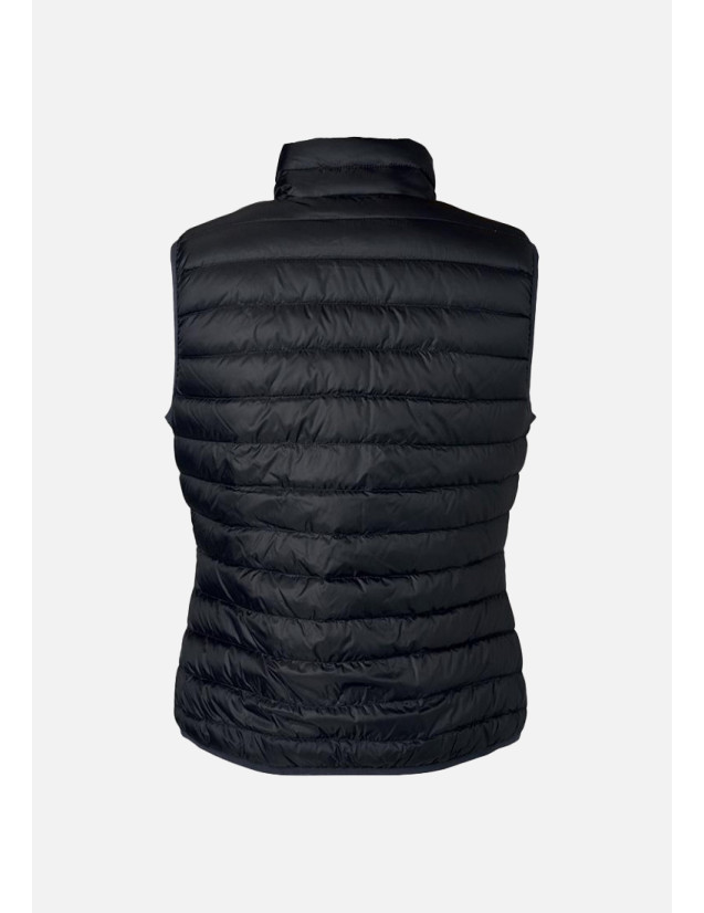 Gilet matelassé sans manche, bodywarmer pour femme couleur Noir, vue de dos ghost