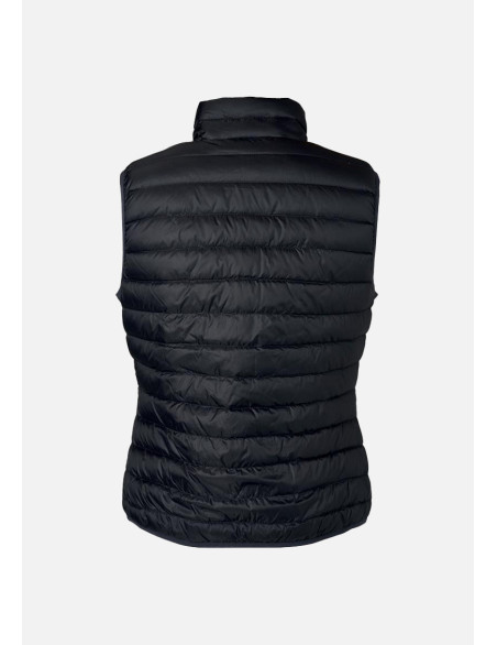 Gilet matelassé sans manche, bodywarmer pour femme couleur Noir, vue de dos ghost
