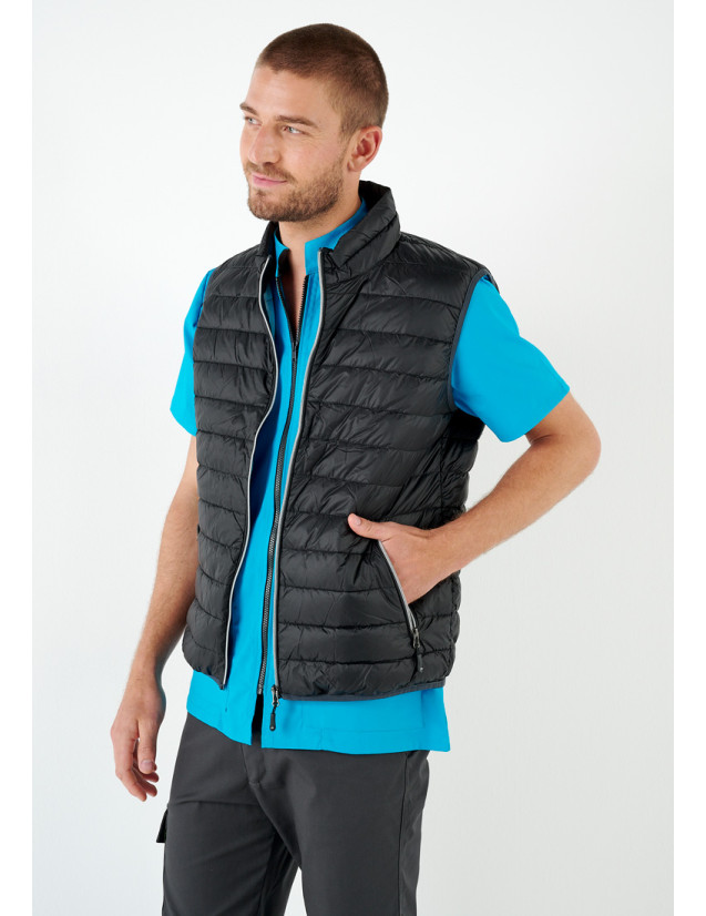 Gilet matelassé, bodywarmer, doudoune sans manche pour homme, couleur noir