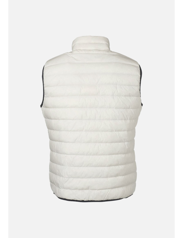Gilet matelassé, bodywarmer, doudoune sans manche pour homme, couleur blanc - vue de dos ghost Gilet matelassé, bodywarmer, doudoune sans manche pour homme, couleur blanc - vue de dos ghost