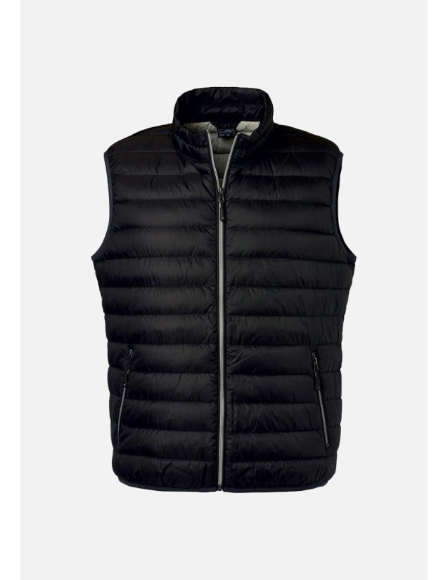 Gilet matelassé, bodywarmer, doudoune sans manche pour homme, couleur noir - vue de face ghost