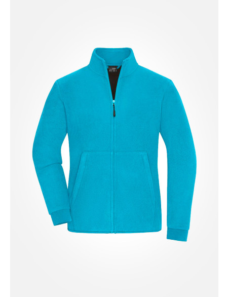 Veste polaire femme couleur océan. Vue ghost.