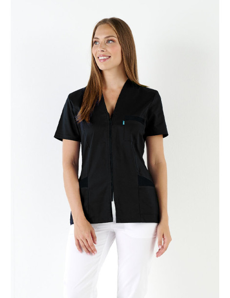 Blouse Noir femme ultra légère Carla - marque Belissa - vue de face
